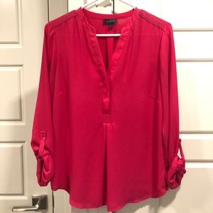 Hot pink 3/4 length sleeve blouse size M
